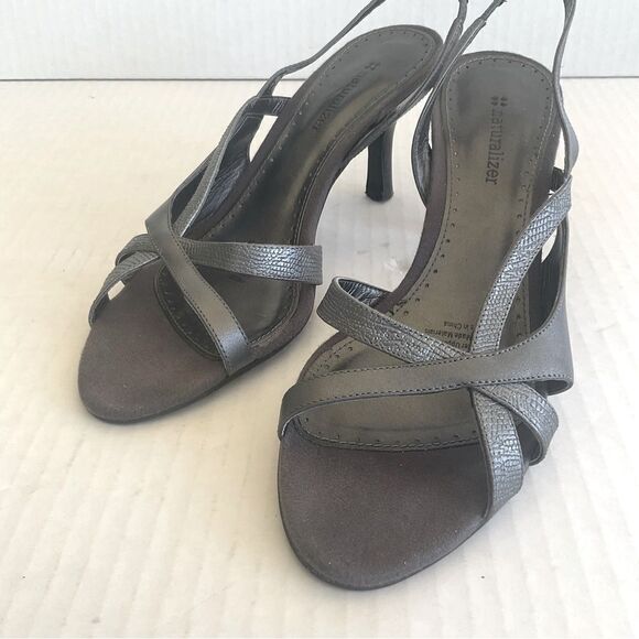 Naturalizer Heels Size 7 Gray Strappy Prissy - Picture 6 of 12